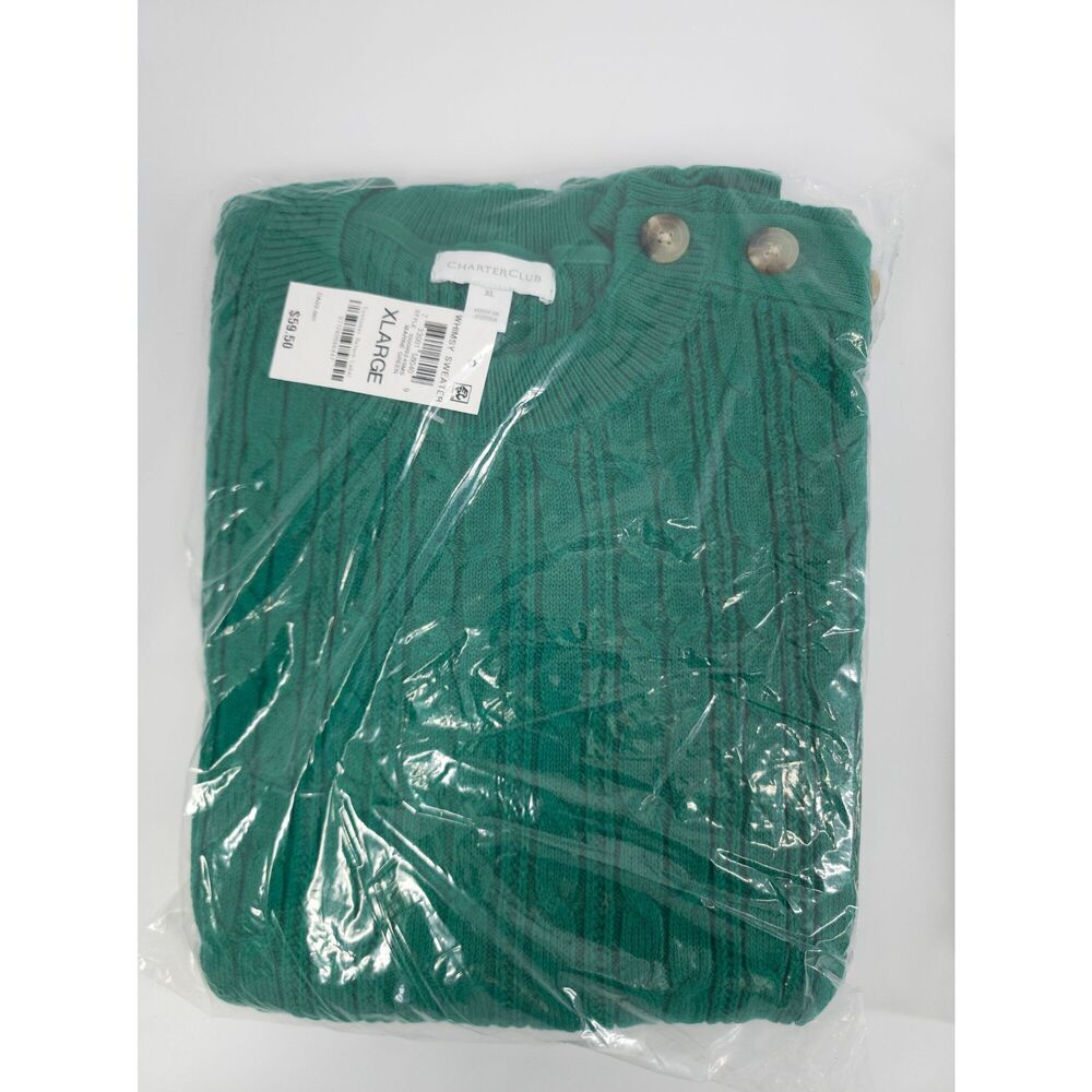 NWT Charter Club Sweater Green XL